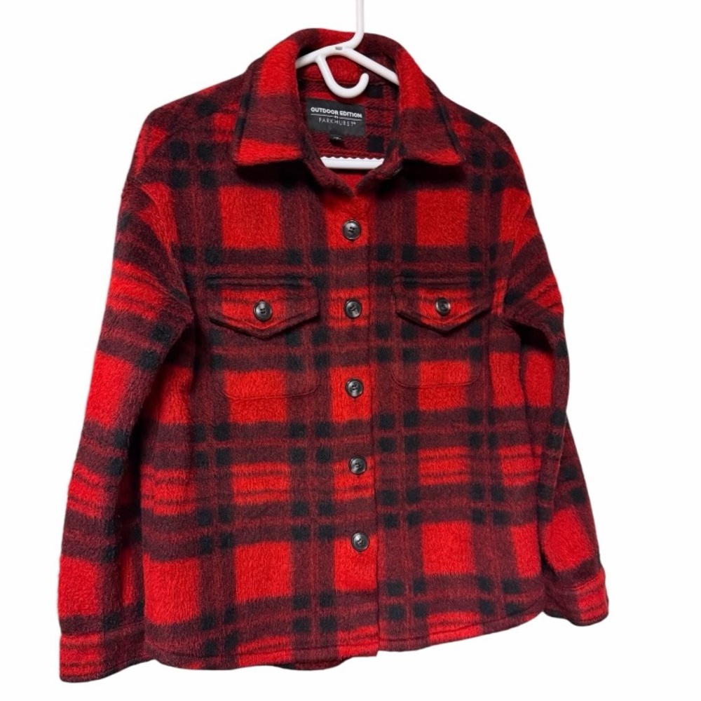 Parkhurst Outdoor Edition Wool Blend Red and Black Checkered Jacket S
